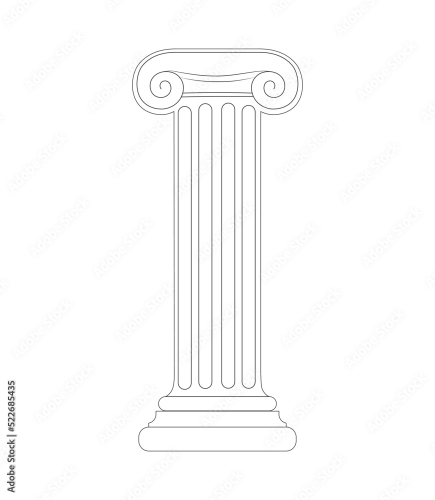 Abstract greek column in line style. Vector illustration. Abstract greek column in line style. Vector illustration.