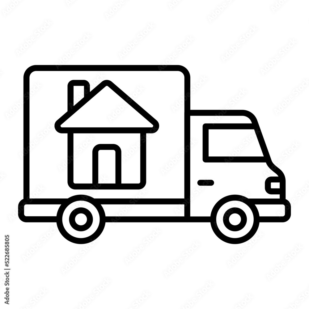 Mover Truck Line Icon