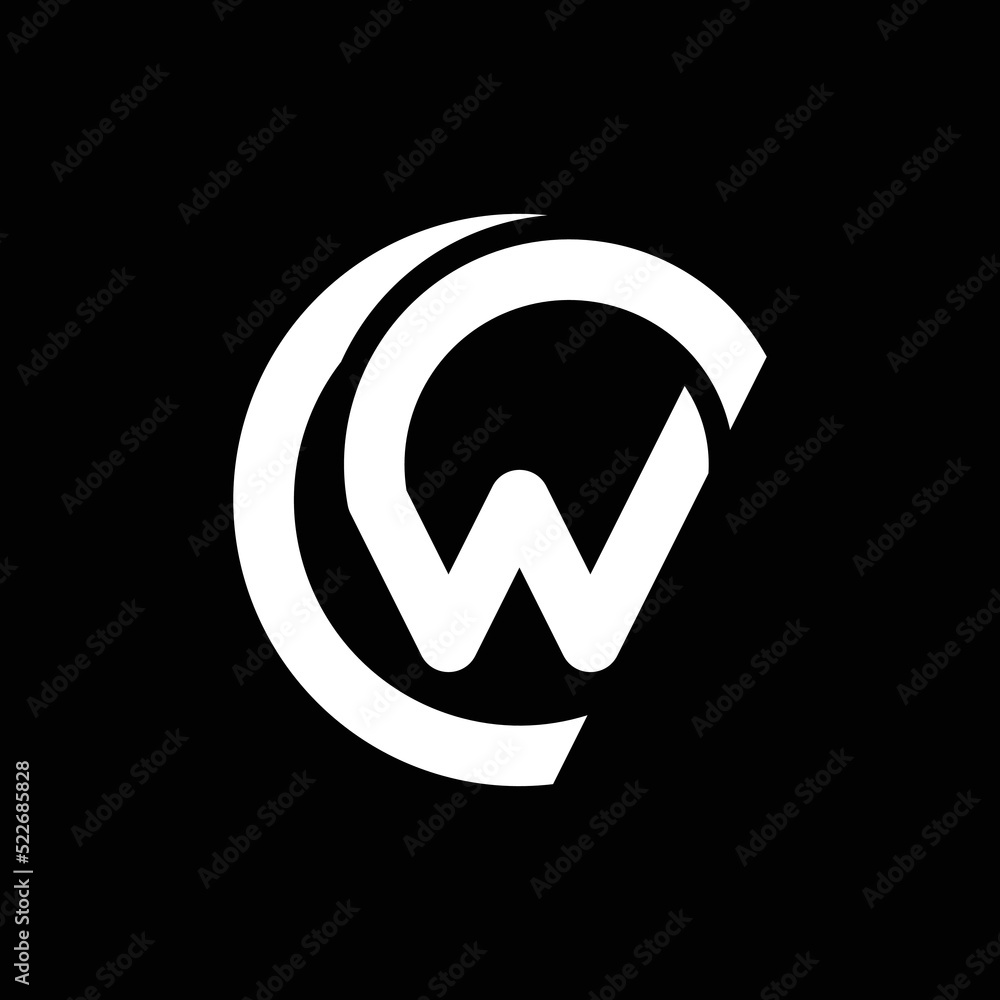 Letter CW Monogram Geometric Logo, alphabet letters monogram icon logo ...