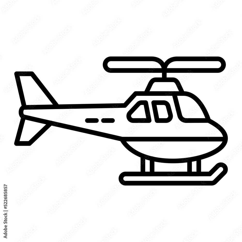 Helicopter Line Icon Helicopter Line Icon