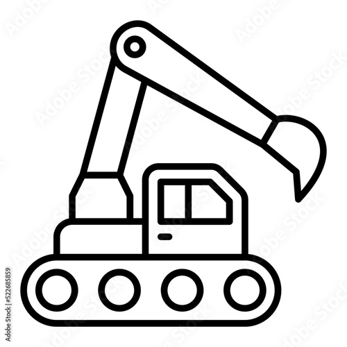 Excavator Line Icon