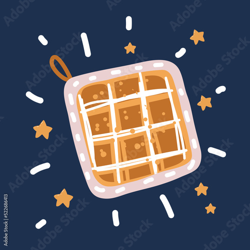 Oven potholder for hot dishes on white background