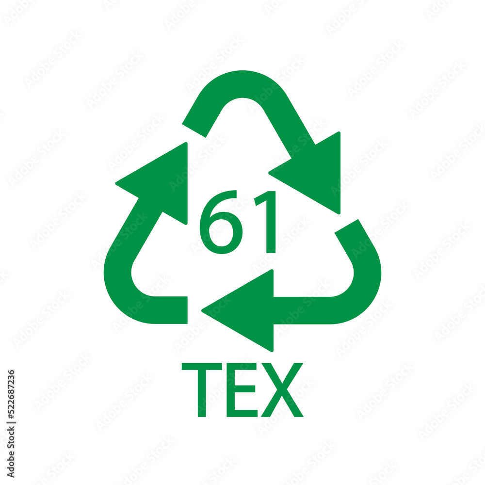 Bio matter organic material recycling code 61 TEX. Vector illustration Bio matter organic material recycling code 61 TEX. Vector illustration