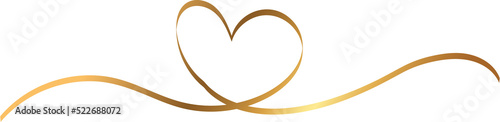 ribbon heart shape gold, doodle line heart, sticker heart