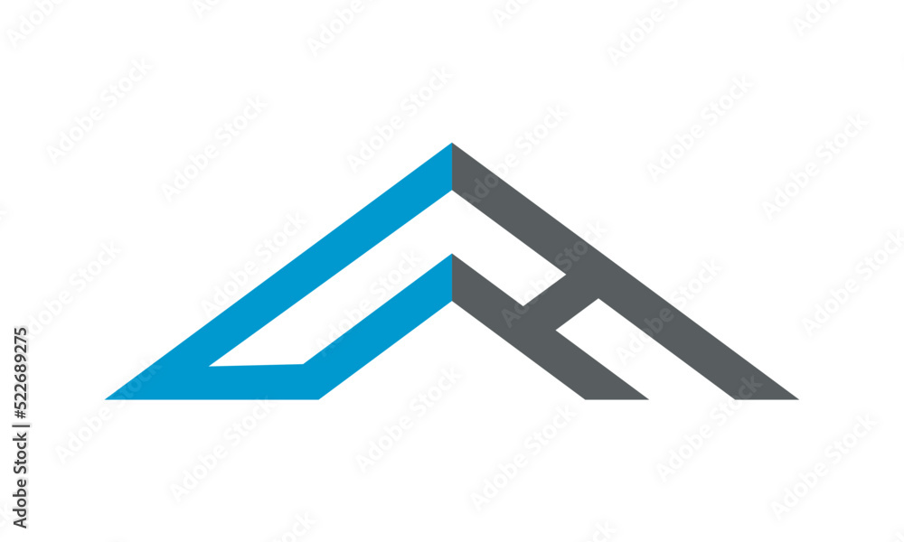 initial letter CH with roof triangles monogram icon logo vector design template concept initial letter CH with roof triangles monogram icon logo vector design template concept