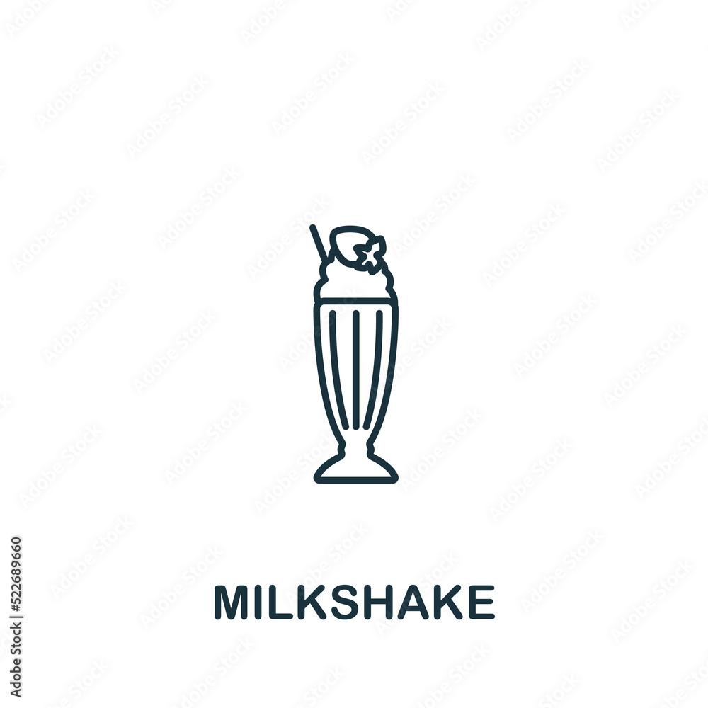 Milkshake icon. Monochrome simple line Fastfood icon for templates, web design and infographics Milkshake icon. Monochrome simple line Fastfood icon for templates, web design and infographics