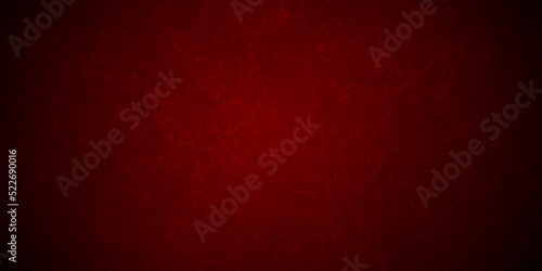 Red wall backdrop background with red faded border and old vintage grunge texture, marbled red painted background illustration for Christmas or valentines day.