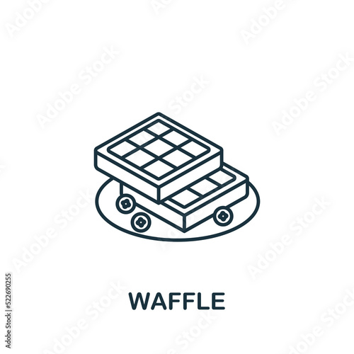 Waffle icon. Monochrome simple line Fastfood icon for templates, web design and infographics