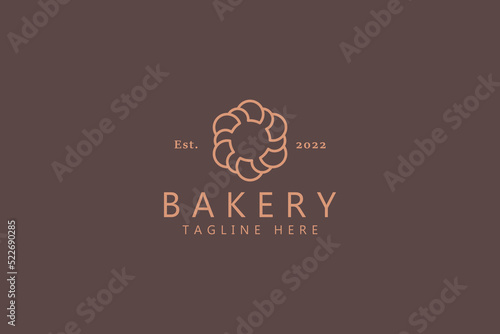 Bakery and Restaurant Abstract Logo Concept with Circle Shape Bread Hat Chef Creative Idea. Minimalist Premium Sign Symbol Branding.