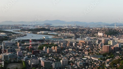Wallpaper Mural 夕暮れの福岡県八幡市を上空から１ Torontodigital.ca