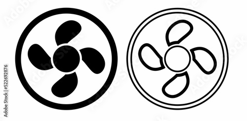 fan icon set isolated on white background