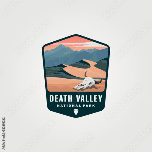 death valley logo vector sticker patch illustration design, us national park collection design by lawoel