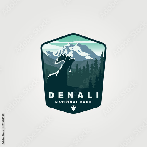 vector of denali national park sticker patch logo design