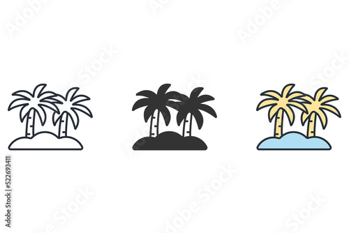 Palm icons  symbol vector elements for infographic web