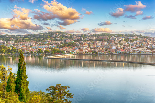 Landscape with De Bosset Bridge in Argostoli, Kefalonia, Greece