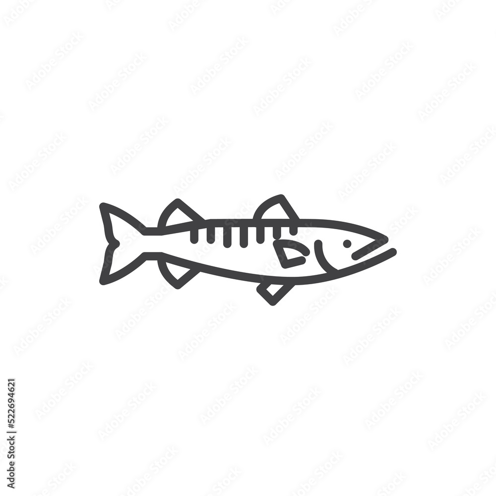 Barracuda fish line icon Barracuda fish line icon