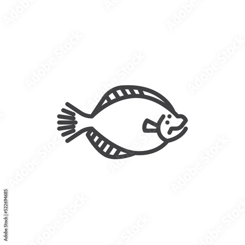 Flatfish line icon