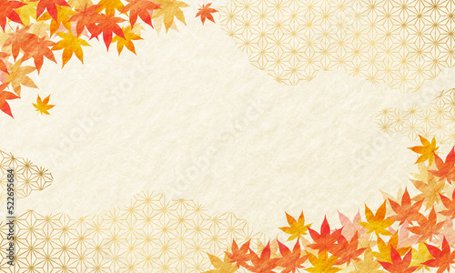 秋・敬老の日・背景・雲・お歳暮・和紙・Japanese style・和柄・麻の葉・伝統・模様	
