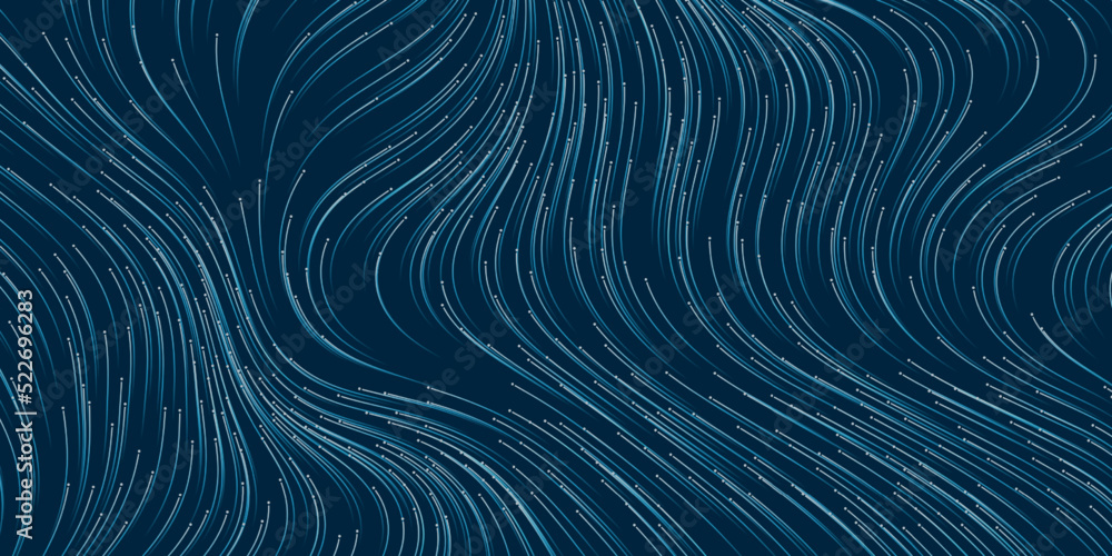 Blue and White Moving, Flowing Stream of Particles in Curving, Wavy Lines - Digitally Generated Futuristic Abstract 3D Geometric Background Design, Generative Art, Template in Editable Vector Format Blue and White Moving, Flowing Stream of Particles in Curving, Wavy Lines - Digitally Generated Futuristic Abstract 3D Geometric Background Design, Generative Art, Template in Editable Vector Format