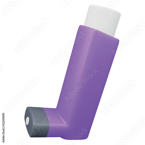 Inhaler 3D rendering isometric icon.