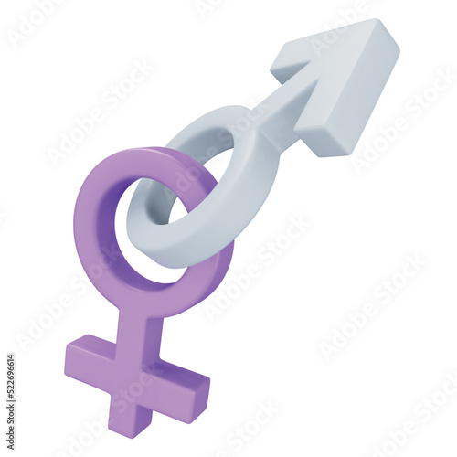 Male female gender 3D rendering isometric icon.