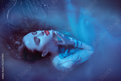 water nymph in moonlight photo