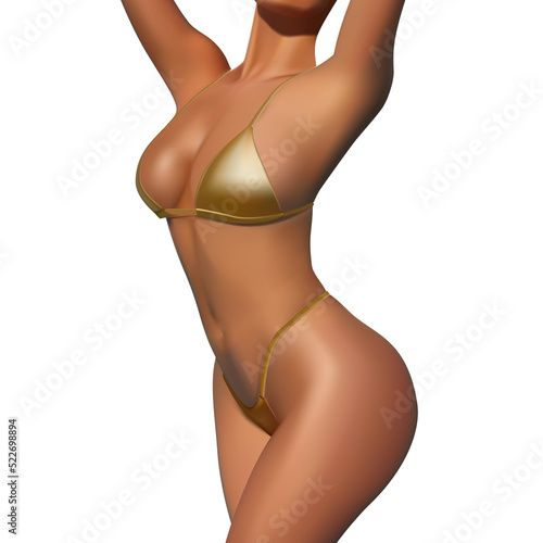 Woman in beach bikini