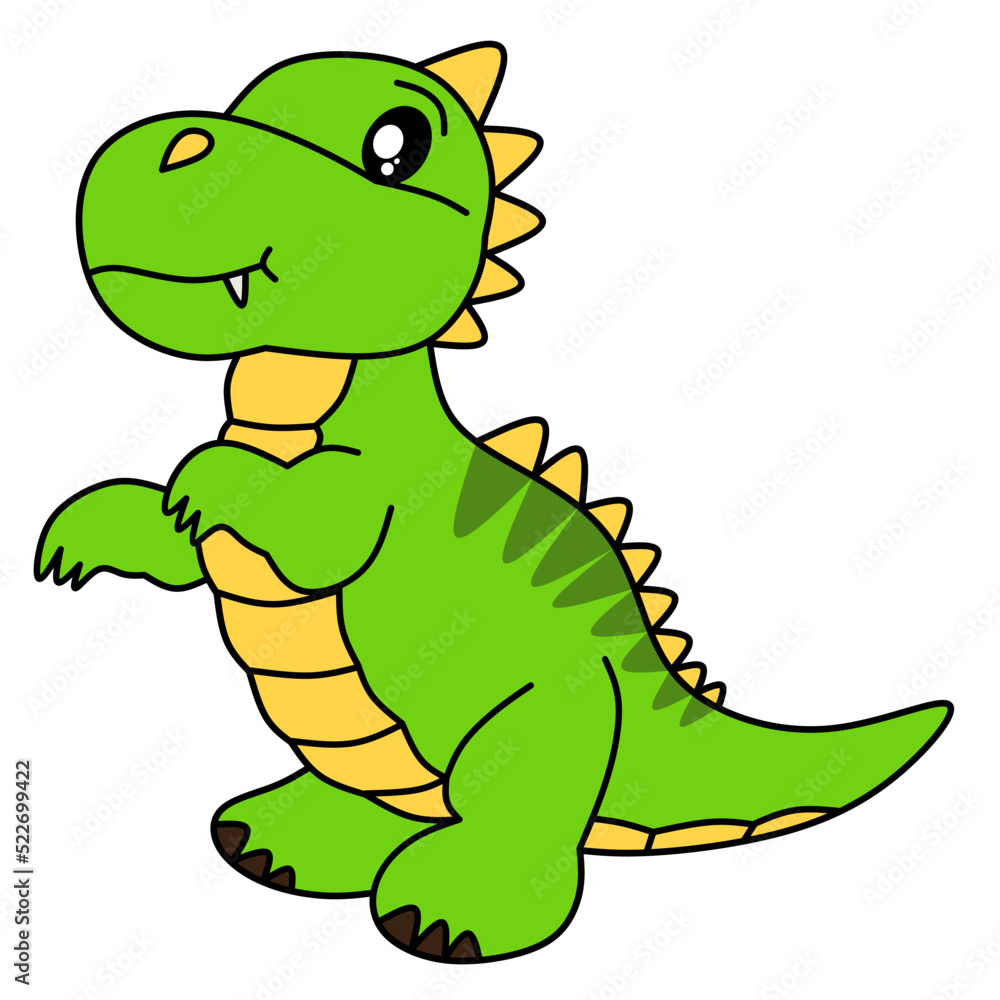 Fototapeta premium vector drawing of cute dinosaur for coloring book. 