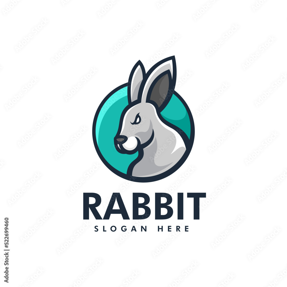 Vector Logo Illustration Rabbit Simple Mascot Style. Vector Logo Illustration Rabbit Simple Mascot Style.