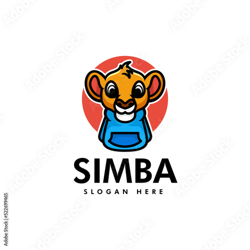 Fotografija Vector Logo Illustration Simba Mascot Cartoon Style.