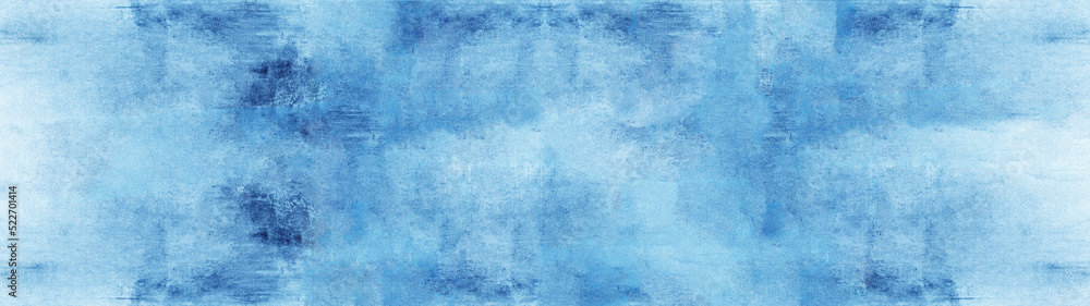 Abstract pastel blue watercolor painted spotted paper texture background banner panorama