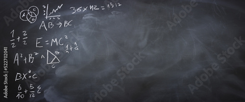 Fotografie, Obraz Image of blackboard with math calculation