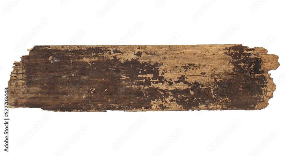 Fototapeta premium Old plank of wood on transparent background png file