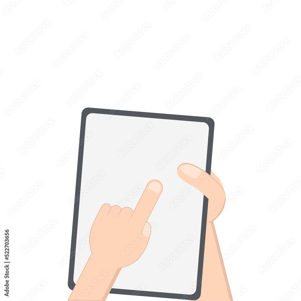 Hand Holding Tablet Portrait Using Left Handed One Single Tap Hand Holding Tablet Portrait Using Left Handed One Single Tap