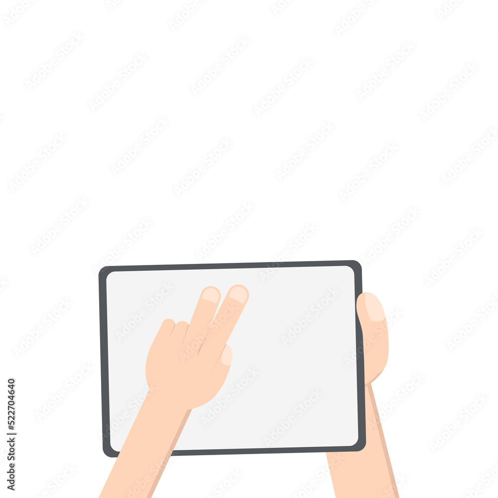 Hand Holding Tablet Landscape Using Lefthanded Double Tap Hand Holding Tablet Landscape Using Lefthanded Double Tap