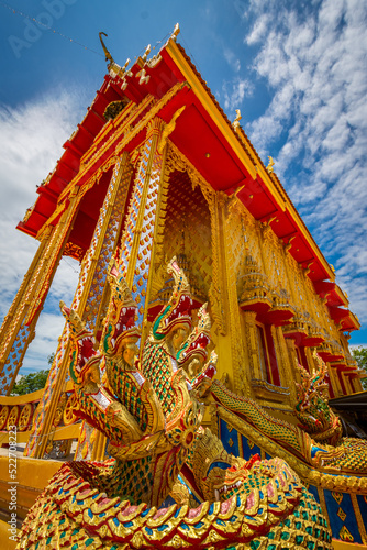 The serpent statue at Wat Tha Makok, Rayong, Thailand. photo