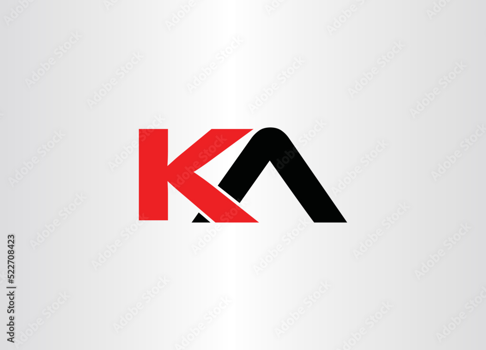 KA, AK Abstract Letters Logo Monogram Design - obrazy, fototapety, plakaty 