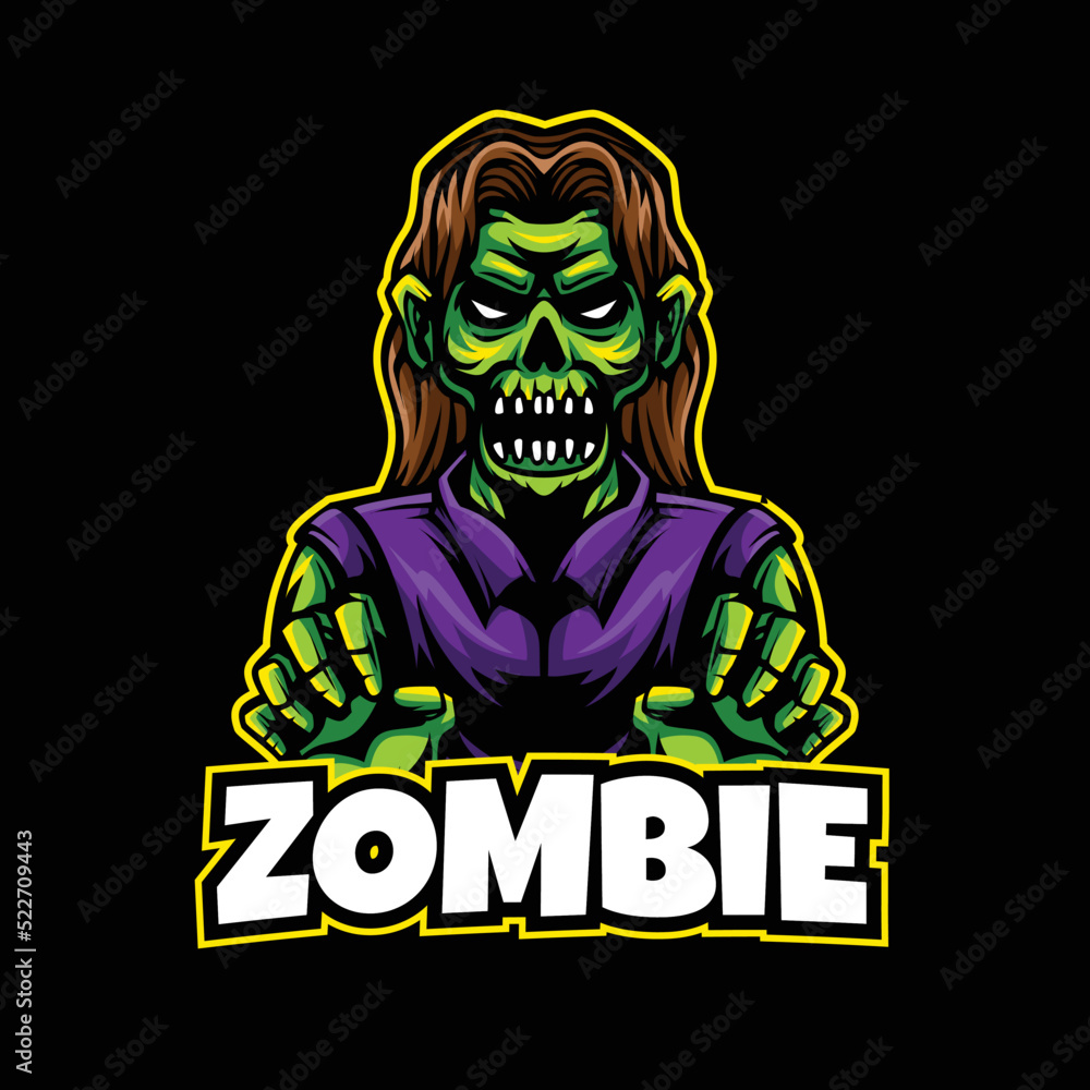 Zombie Mascot Cartoon Logo Illustration Zombie Mascot Cartoon Logo Illustration