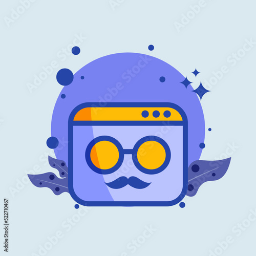 Anonymous flat illustration. Incognito signs vector illustration.