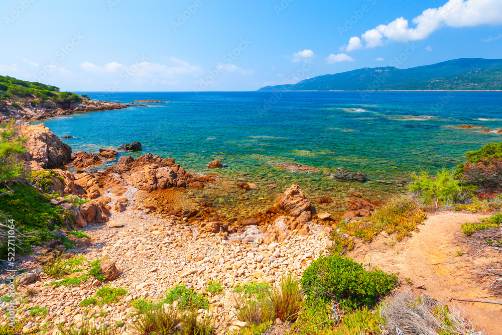 Cupabia beach, Corsica island, France. Coastal landscape