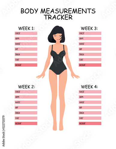 Body Measurements Log. Weight Loss Tracker.