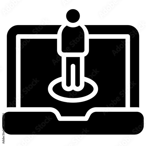 Walking map on laptop screen icon, location map and navigation vector