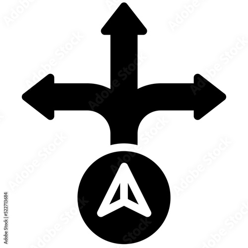 Direction arrows icon, location map and navigation vector
