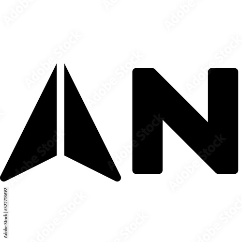 North direction icon, location map and navigation vector