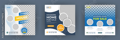 Elegant modern house sale social media banner for rent sale campaign Instagram post template