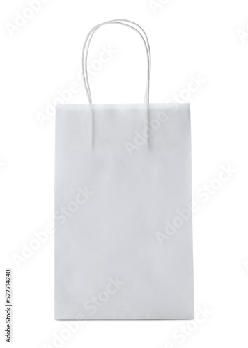 Blank paper bag on white background. Space for design