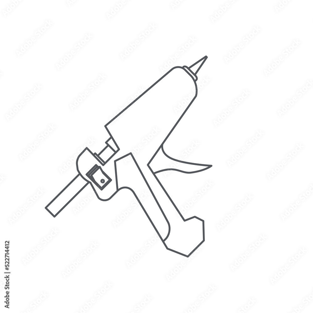 Glue Gun Construction Tools Equipment Device Icon Set Collection Black Line Glue Gun Construction Tools Equipment Device Icon Set Collection Black Line