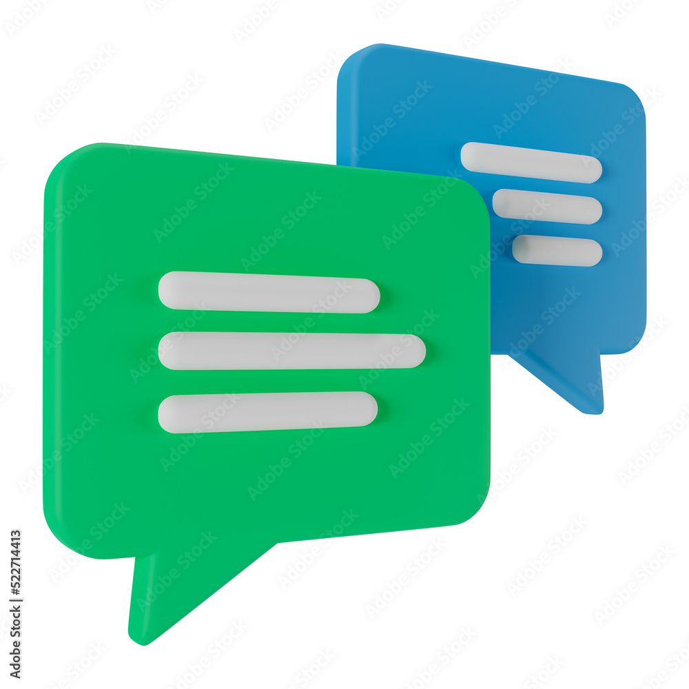 3d speech chat bubble 3d icon isolated on transparent background. 3d render illustration. 3d speech chat bubble 3d icon isolated on transparent background. 3d render illustration.