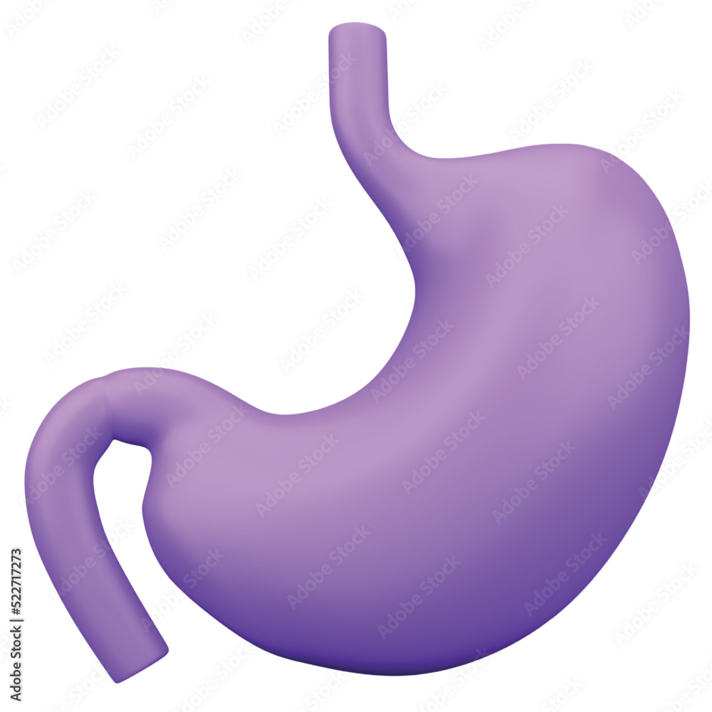 Stomach 3D rendering isometric icon. Stomach 3D rendering isometric icon.