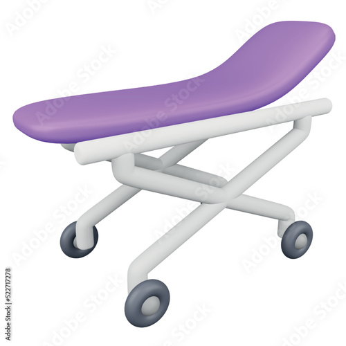 Stretcher 3D rendering isometric icon.